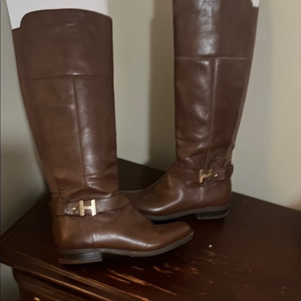 Tommy Hilfiger Brown Leather Winter Boots